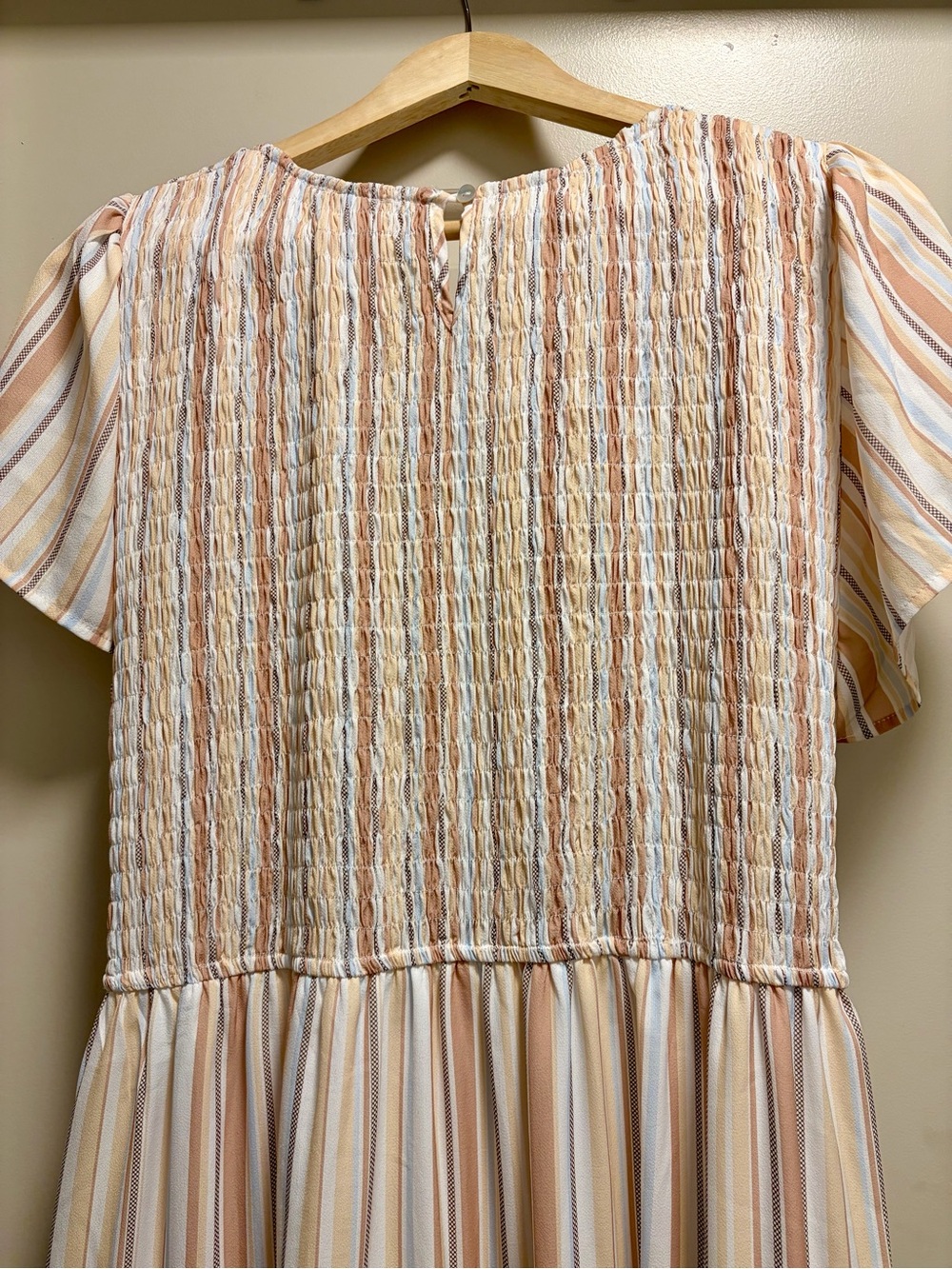 Baltic Born Willow Smocked Maxi Dress 1XL Striped Flutter Sleeve Tiered Boho - Picture 10 of 13